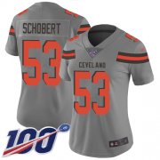 Wholesale Cheap Nike Browns #53 Joe Schobert Gray Women's Stitched NFL Limited Inverted Legend 100th Season Jersey