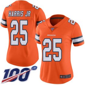 Wholesale Cheap Nike Broncos #25 Chris Harris Jr Orange Women\'s Stitched NFL Limited Rush 100th Season Jersey