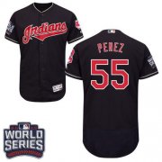Wholesale Cheap Indians #55 Roberto Perez Navy Blue Flexbase Authentic Collection 2016 World Series Bound Stitched MLB Jersey
