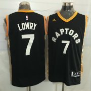 Wholesale Cheap Men's Toronto Raptors #7 Kyle Lowry Black With Gold New NBA Rev 30 Swingman Jersey