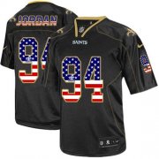 Wholesale Cheap Nike Saints #94 Cameron Jordan Black Men's Stitched NFL Elite USA Flag Fashion Jersey