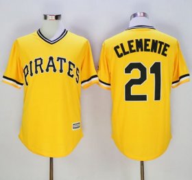 Wholesale Cheap Pirates #21 Roberto Clemente Gold New Cool Base Stitched MLB Jersey