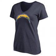 Wholesale Cheap Women's Los Angeles Chargers Pro Line Primary Team Logo Slim Fit T-Shirt Navy