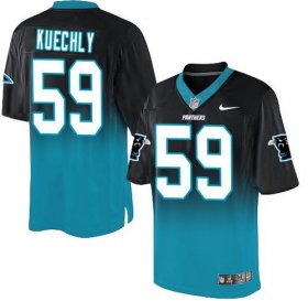 Wholesale Cheap Nike Panthers #59 Luke Kuechly Black/Blue Men\'s Stitched NFL Elite Fadeaway Fashion Jersey