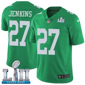 Wholesale Cheap Nike Eagles #27 Malcolm Jenkins Green Super Bowl LII Men\'s Stitched NFL Limited Rush Jersey