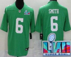 Cheap Men\'s Philadelphia Eagles #6 DeVonta Smith Limited Green Rush Super Bowl LVII Vapor Jersey