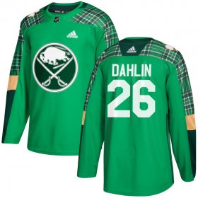Wholesale Cheap Adidas Sabres #26 Rasmus Dahlin adidas Green St. Patrick\'s Day Authentic Practice Stitched NHL Jersey