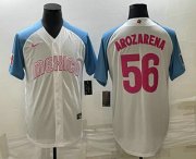 Cheap Men's Mexico Baseball #56 Randy Arozarena 2023 White Blue World Classic Stitched Jersey2