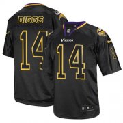 Wholesale Cheap Nike Vikings #14 Stefon Diggs Lights Out Black Men's Stitched NFL Elite Jersey