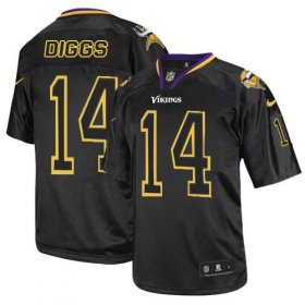 Wholesale Cheap Nike Vikings #14 Stefon Diggs Lights Out Black Men\'s Stitched NFL Elite Jersey