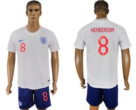 Wholesale Cheap England #8 Henderson Home Soccer Country Jersey