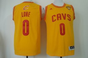 Wholesale Cheap Men\'s Cleveland Cavaliers #0 Kevin Love 2016 The NBA Finals Patch Yellow Swingman Jersey