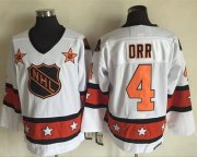 Wholesale Cheap Bruins #4 Bobby Orr White/Orange All Star CCM Throwback Stitched NHL Jersey