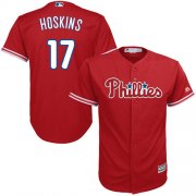 Wholesale Cheap Phillies #17 Rhys Hoskins Red Cool Base Stitched Youth MLB Jersey