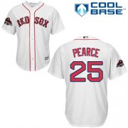 Wholesale Cheap Red Sox #25 Steve Pearce White Cool Base 2018 World Series Champions Stitched Youth MLB Jersey