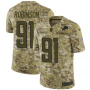 Wholesale Cheap Nike Lions #91 A'Shawn Robinson Camo Men's Stitched NFL Limited 2018 Salute To Service Jersey