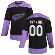 Wholesale Cheap Detroit Red Wings Adidas Hockey Fights Cancer Custom Practice Jersey Black