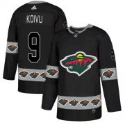 Wholesale Cheap Adidas Wild #9 Mikko Koivu Black Authentic Team Logo Fashion Stitched NHL Jersey