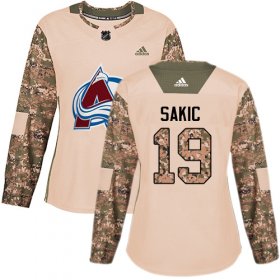 Wholesale Cheap Adidas Avalanche #19 Joe Sakic Camo Authentic 2017 Veterans Day Women\'s Stitched NHL Jersey