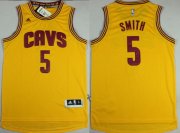 Wholesale Cheap Cleveland Cavaliers #5 J.R. Smith Revolution 30 Swingman 2014 New Yellow Jersey