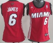 Wholesale Cheap Miami Heat #6 LeBron James Red Womens Jersey