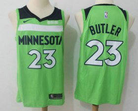 Wholesale Cheap Men\'s Minnesota Timberwolves #23 Jimmy Butler New Green 2017-2018 Nike Swingman Fitbit Stitched NBA Jersey