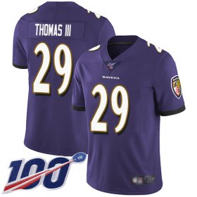 Wholesale Cheap Nike Ravens #29 Earl Thomas III Purple Team Color Men\'s Stitched NFL 100th Season Vapor Limited Jersey