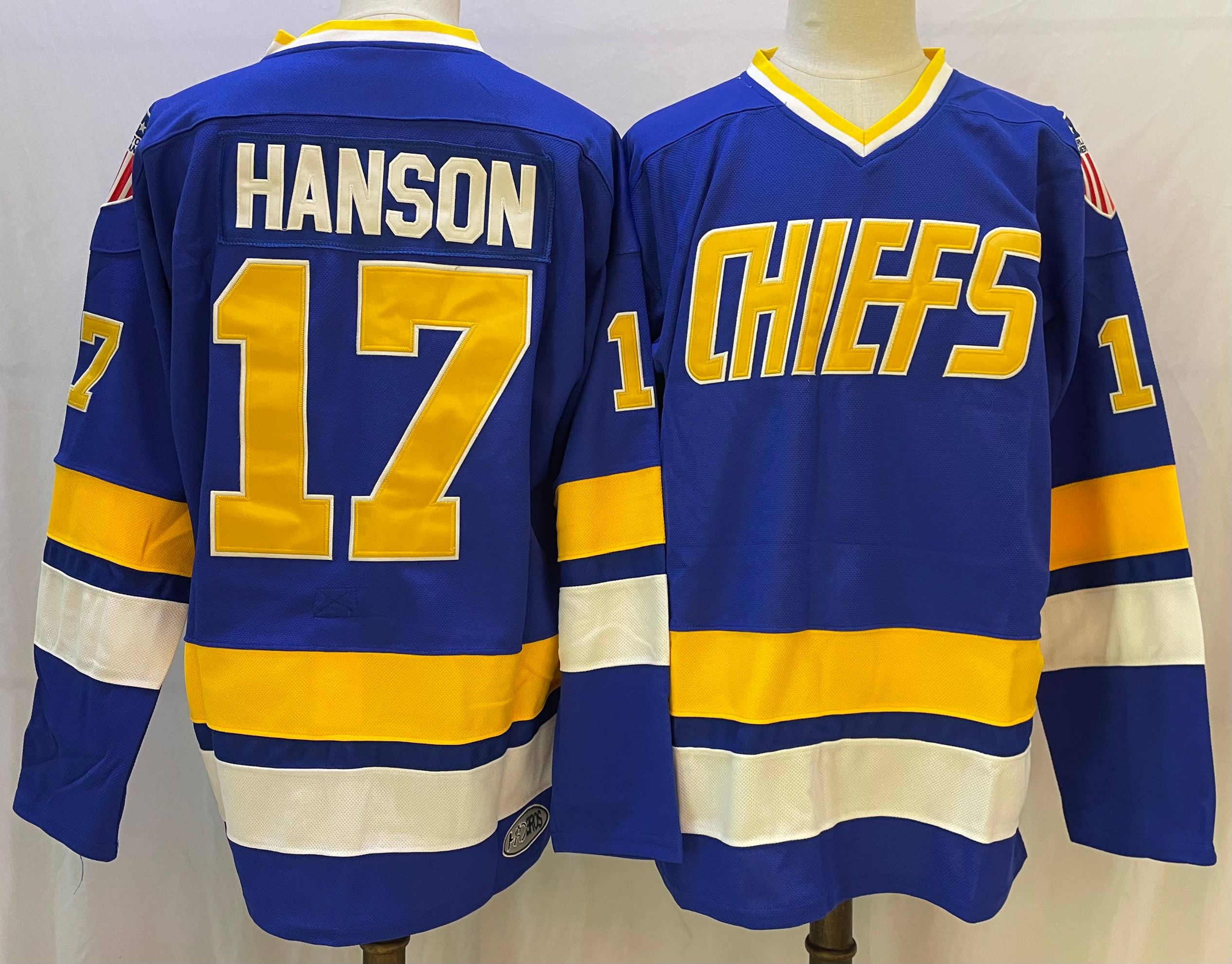Wholesale Cheap The NHL Movie Edtion #17 HANSON Blue Jersey