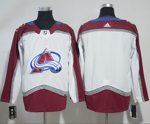 Wholesale Cheap Adidas Avalanche Blank White Road Authentic Stitched NHL Jersey