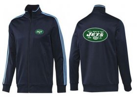 Wholesale Cheap NFL New York Jets Team Logo Jacket Dark Blue_2