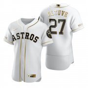 Wholesale Cheap Houston Astros #27 Jose Altuve White Nike Men's Authentic Golden Edition MLB Jersey