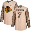 Wholesale Cheap Adidas Blackhawks #7 Brent Seabrook Camo Authentic 2017 Veterans Day Stitched Youth NHL Jersey