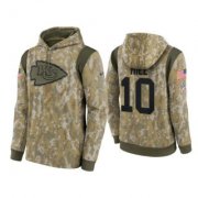 Wholesale Cheap Men's Kansas City Chiefs #10 Tyreek Hill Camo 2021 Salute To Service Therma Performance Pullover Hoodie