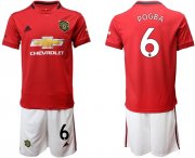 Wholesale Cheap Manchester United #6 Pogba Red Home Soccer Club Jersey