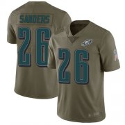 Wholesale Cheap Nike Eagles #26 Miles Sanders Olive Men's Stitched NFL Limited 2017 Salute To Service Jersey
