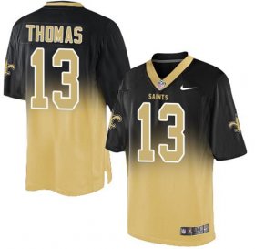 Wholesale Cheap Nike Saints #13 Michael Thomas Black/Gold Men\'s Stitched NFL Elite Fadeaway Fashion Jersey
