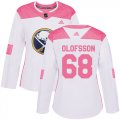 Wholesale Cheap Adidas Sabres #68 Victor Olofsson White/Pink Authentic Fashion Women's Stitched NHL Jersey