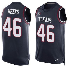 Wholesale Cheap Nike Texans #46 Jon Weeks Navy Blue Team Color Men\'s Stitched NFL Limited Tank Top Jersey