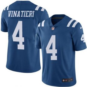 Wholesale Cheap Nike Colts #4 Adam Vinatieri Royal Blue Men\'s Stitched NFL Limited Rush Jersey