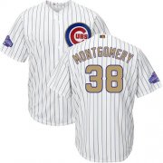 Wholesale Cheap Cubs #38 Mike Montgomery White(Blue Strip) 2017 Gold Program Cool Base Stitched MLB Jersey