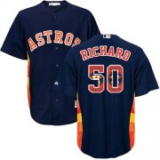 Wholesale Cheap Astros #50 J. R. Richard Navy Blue Team Logo Fashion Stitched MLB Jersey