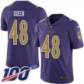 Wholesale Cheap Nike Ravens #48 Patrick Queen Purple Youth Stitched NFL Limited Rush 100th Season Jersey