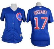 Wholesale Cheap Cubs #17 Kris Bryant Blue Alternate Women's Stitched MLB Jersey