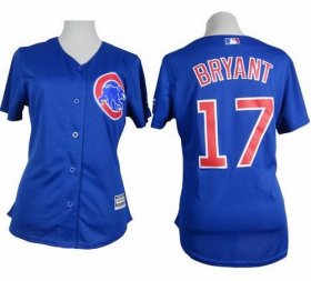Wholesale Cheap Cubs #17 Kris Bryant Blue Alternate Women\'s Stitched MLB Jersey