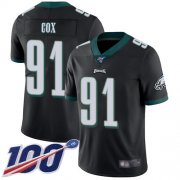 Wholesale Cheap Nike Eagles #91 Fletcher Cox Black Alternate Men's Stitched NFL 100th Season Vapor Limited Jersey