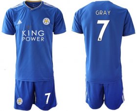 Wholesale Cheap Leicester City #7 Gray Home Soccer Club Jersey
