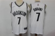 Wholesale Cheap Men's Brooklyn Nets #7 Kevin Durant White 75th Anniversary Diamond 2021 Stitched Jersey