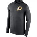 Wholesale Cheap Men's Washington Redskins Nike Charcoal Stadium Touch Hooded Performance Long Sleeve T-Shirt