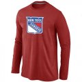 Wholesale Cheap NHL New York Rangers Big & Tall Logo Long Sleeve T-Shirt Red