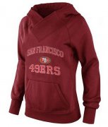 Wholesale Cheap Women's San Francisco 49ers Heart & Soul Pullover Hoodie Red